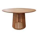 Τραπέζι Kenda Ι pakoworld mindi ξύλο σε φυσική απόχρωση Φ120x75εκ