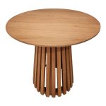 Τραπέζι Kenda I pakoworld mindi ξύλο σε φυσική απόχρωση Φ80x75εκ - Image 2