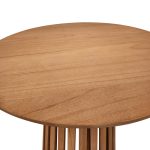 Τραπέζι Kenda I pakoworld mindi ξύλο σε φυσική απόχρωση Φ80x75εκ - Image 3