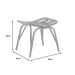 Σκαμπό Vrebor pakoworld rattan σε φυσική απόχρωση 53x41x46εκ - Image 5