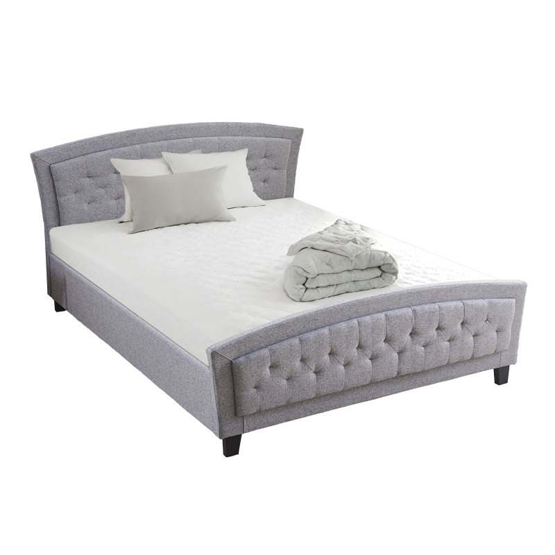 347-000020 Κρεβάτι Camaro pakoworld ύφασμα σε γκρι απόχρωση160x200εκ - Image 1