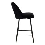 Σκαμπό μπαρ Murde pakoworld μαύρο βελούδο και μεταλλικά πόδια σε μαύρη απόχρωση 47x52x96εκ - Image 4