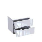 Κομοδίνο Afina pakoworld mdf σε λευκή glossy απόχρωση 50x35x41εκ - Image 2