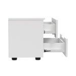 Κομοδίνο Afina pakoworld mdf σε λευκή glossy απόχρωση 50x35x41εκ - Image 4