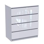 Συρταριέρα Dicama pakoworld mdf σε λευκη glossy απόχρωση 90x47x101εκ