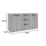 Μπουφές Doha pakoworld σε wenge απόχρωση 150x45x80.5εκ - Image 4
