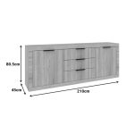 Μπουφές Doha pakoworld σε λευκή απόχρωση 210x45x80.5εκ - Image 4