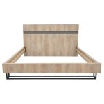 Κρεβάτι διπλό Elencia pakoworld σε oak με γκρι απόχρωση 160x200εκ - Image 2
