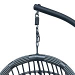 Κούνια φωλιά με βάση Cungo pakoworld μέταλλο - pe rattan σε γκρι απόχρωση 125x105x195εκ - Image 6