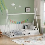 Παιδικό κρεβάτι Lilly τ. Montessori pakoworld ξύλο πεύκου σε λευκή απόχρωση 90x190εκ