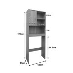 Έπιπλο πλυντηρίου Tazien pakoworld σε λευκή απόχρωση 60x24x168.5εκ - Image 4
