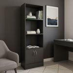 Βιβλιοθήκη Tekaro I pakoworld σε ανθρακί απόχρωση 57x33x180εκ - Image 2