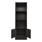 Βιβλιοθήκη Tekaro I pakoworld σε ανθρακί απόχρωση 57x33x180εκ - Image 3