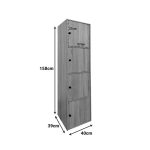 Ντουλάπι-στήλη Gabino pakoworld σε λευκή απόχρωση 40x39x158εκ - Image 4