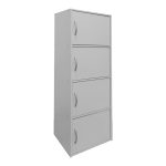 Ντουλάπι-στήλη Soline I pakoworld σε λευκή απόχρωση  40x34.5x120εκ