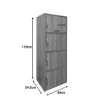 Ντουλάπι-στήλη Soline I pakoworld σε λευκή απόχρωση  40x34.5x120εκ - Image 4