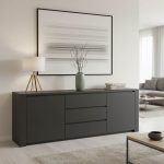 Μπουφές Kalya pakoworld σε ανθρακί απόχρωση 220x49x89.5εκ