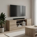 Έπιπλο τηλεόρασης Sasa pakoworld σε sonoma απόχρωση 120x35x41.5εκ