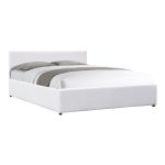 Κρεβάτι Dellia pakoworld με αποθηκευτικό χώρο pu λευκό 150x200εκ
