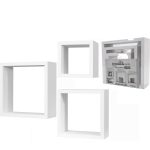 Σετ Ράφια Κυβικά Λευκά Ξύλο 25x25x9cm/20x20x9cm/15x15x9cm 3Τμχ