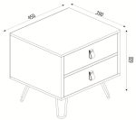 Κομοδίνο ArteLibre TILOS Φυσικό/Ανθρακί/Ανοιχτό Καφέ 45x39x60cm - Image 5