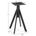 ΒΑΣΗ ΤΡΑΠΕΖΙΟΥ ΜΑΥΡΗ ΜΕΤΑΛΛΙΚΗ ΗΜ5918 37,5x37,5x73Y εκ. - Image 2