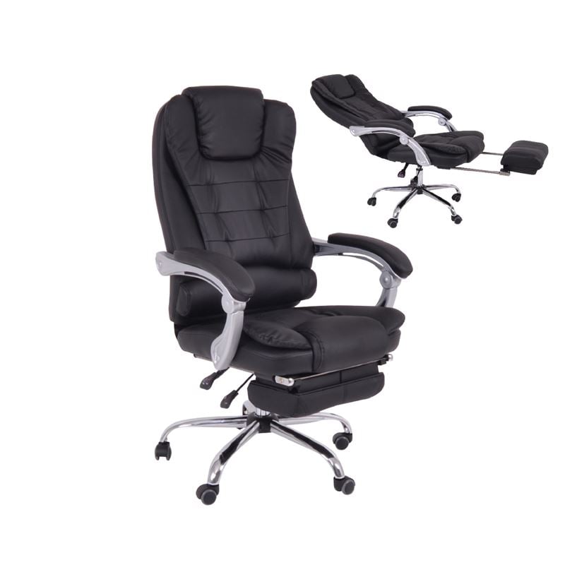 bf9700-polythrona-diefth.relax-pu-mavro-enlarge BF9700 Relax Πολυθρόνα Γραφείου Διευθυντή, με Υποπόδιο, Βάση Χρώμιο,PU Μαύρο - Image 1