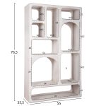 ΒΙΒΛΙΟΘΗΚΗ HANDYR HM9707 ΜΑΣΙΦ ΞΥΛΟ MANGO ΣΕ ΛΕΥΚΟ ΧΡΩΜΑ 100x35x165Yεκ. - Image 2