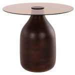ΒΟΗΘΗΤΙΚΑ ΤΡΑΠΕΖΑΚΙΑ 2ΤΜΧ CHANG HM9668 ΞΥΛΟ MANGO-ΓΥΑΛΙ TOP Φ55x49,5Υ & Φ40x36,5Υεκ. - Image 3