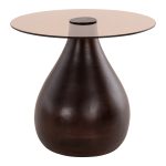 ΒΟΗΘΗΤΙΚΑ ΤΡΑΠΕΖΑΚΙΑ 2ΤΜΧ CHANG HM9668 ΞΥΛΟ MANGO-ΓΥΑΛΙ TOP Φ55x49,5Υ & Φ40x36,5Υεκ. - Image 4