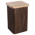 ΒΟΗΘΗΤΙΚΟ ΤΡΑΠΕΖΑΚΙ ΤΕΤΡΑΓΩΝΟ GLADYS HM9713 ΜΑΣΙΦ MANGO-ΤΡΑΒΕΡΤΙΝΑ 40x40x60Υεκ. - Image 5