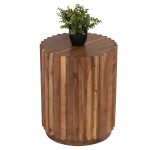 ΒΟΗΘΗΤΙΚΟ ΤΡΑΠΕΖΙ ΣΤΡΟΓΓΥΛΟ SEDGE HM9696 ΜΑΣΙΦ ΑΚΑΚΙΑ-ΦΥΣΙΚΟ ΧΡΩΜΑ Φ40x50Υεκ.