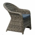 MONTANA Πολυθρόνα Τραπεζαρίας Κήπου ALU, Wicker Φ5mm Grey Brown,Μαξιλάρι Ανθρακί - Image 2