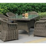 MONTANA Πολυθρόνα Τραπεζαρίας Κήπου ALU, Wicker Φ5mm Grey Brown,Μαξιλάρι Ανθρακί - Image 3