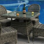 MONTANA Τραπέζι Dining Κήπου-Βεράντας ALU, Φ5mm Round Wicker Grey Brown - Image 2