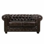 CHESTERFIELD Birmingham Καναπές 2Θέσιος Σαλονιού Καθιστικού,Δέρμα Απόχρωση Καφέ - Image 2