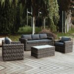 ARIZONA Set Σαλόνι Κήπου ALU: 3Θέσιος +2 Πολυθρόνες +Τραπέζι Wicker Grey Brown- Μαξ.Ανθρακί - Image 2