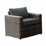 ARIZONA Πολυθρόνα Καθιστικού Κήπου ALU, Wicker Grey Brown, Μαξιλάρια Ανθρακί - Image 2