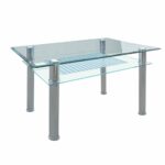 VERON Τραπέζι Τραπεζαρίας Κουζίνας Inox - Γυαλί - Image 2