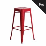 RELIX Σκαμπό Bar-Pro, Στοιβαζόμενο, Μέταλλο Βαφή Κόκκινο - Image 2