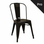 RELIX Καρέκλα-Pro, Στοιβαζόμενη, Μέταλλο Βαφή Μαύρο - Image 2