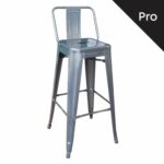 RELIX Σκαμπό Bar-Pro με Πλάτη, Μέταλλο Βαφή σε Απόχρωση Metal με Διακοσμητική Σκουριά - Image 2
