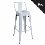 RELIX Σκαμπό Bar-Pro με Πλάτη, Μέταλλο Βαφή  Άσπρο - Image 2