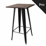 RELIX Wood Τραπέζι Bar-Pro, Μέταλλο Βαφή Antique Black, Απόχρωση Ξύλου Dark Oak - Image 2