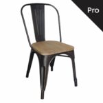 RELIX Wood Καρέκλα-Pro, Μέταλλο Βαφή Antique Black, Απόχρωση Ξύλου Natural Oak - Image 2