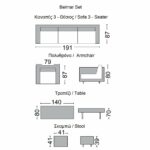 BELMAR Set Σαλόνι Τραπεζαρία ALU: Τραπέζι+3Θέσιο+2 Σκαμπό+2 Πολυθρόνες,Wicker Grey White - Image 3