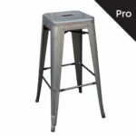 RELIX Σκαμπό Bar-Pro H.67cm, Στοιβαζόμενο, Μέταλλο Βαφή Metal με Διακοσμητική Σκουριά - Image 2