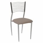 VIVIAN Καρέκλα Μέταλλο Χρώμιο, PVC Cappuccino - Image 2