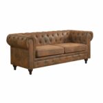 CHESTERFIELD York Kαναπές 3Θέσιος Σαλονιού - Καθιστικού, Ύφασμα Απόχρωση Καφέ Camel - Image 2