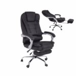 BF9700 Relax Πολυθρόνα Γραφείου Διευθυντή, με Υποπόδιο, Βάση Χρώμιο,PU Μαύρο - Image 2